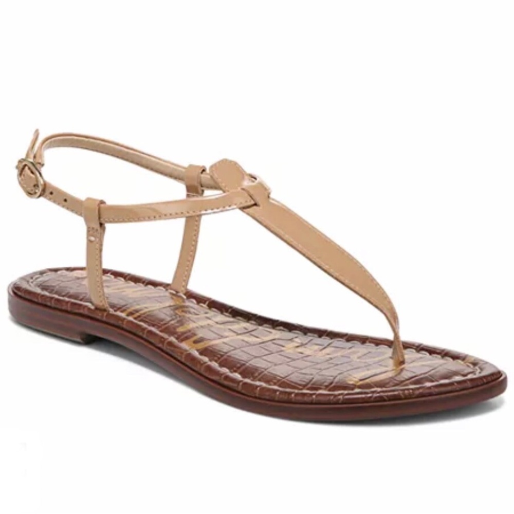 Sam Edelman Womens Gigi Kona Tan Leather T-Strap Thong Sandals Size 8.5 Boho